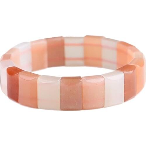 Wholesale Sun Natural stone Bracelets Orange day light stone Hand Row Lucky for Women Men Wrist Positive Energy Fashion Jewelry