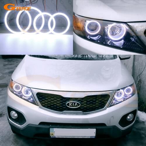 Excellent Ultra bright COB led angel eyes kit halo rings Day Light For KIA SORENTO II 2009 2010 2011 2012 2013
