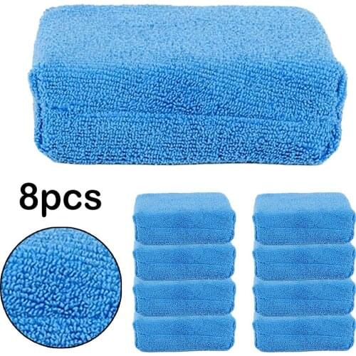 4/8Pcs Car Clean Buffer Car Cleaning Vehicle Accessories Foam Applicator Car Wax Sponge Dust Remove Auto Care Polishing Pad