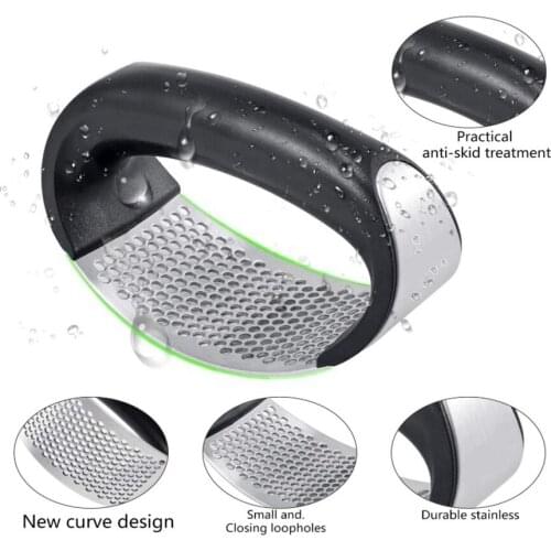 Garlic Press Rocker Stainless Garlic Crusher Slicer Gadget Tool
