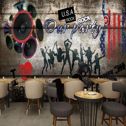 Drop Shipping Custom 3D Photo Wallpaper Custom Nightclub Beautiful Music Mural Bar KTV Cafe Wallpaper Restaurant Studio Mural