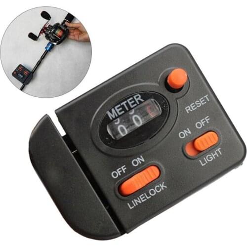 Fishing Line Length Counter Digital Display Fishing Line Depth Finder Clip On Rod Length Gauge Counter Fishing Tackle 0-99.9M QE