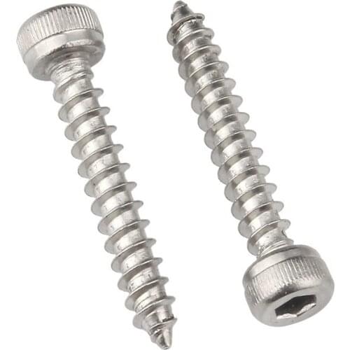 100pcs/lot Stainless steel hex socket head self tapping screw M2 M2.6 M3 M3.5 M4