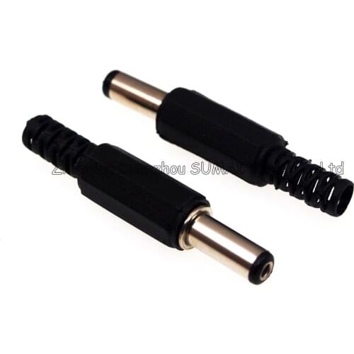 2.1 x 5.5 x 14mm long type Male DC Power Jack Plug,2.1mm DC Power Plug Jack,Solder wire type Connector