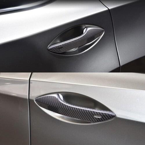Real Carbon Fiber Car Exterior Door Handle Grab Cover Trim Sticker Styling For Lexus RC 200t 300H 300 350 RC F Sport 2015-2019