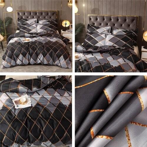 Stylish Colored Diamond Check Bedding Sets Luxury Geometric Print Bed Sheets, Bed Covers, Pillowcases Full Size