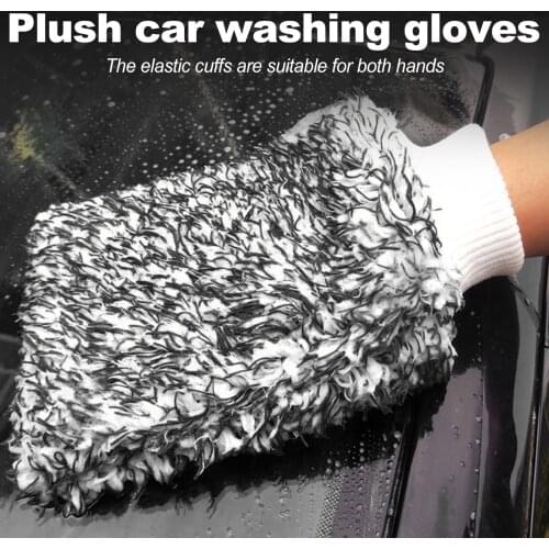 Ultra Portable Microfiber Multifunctional Car Wash Mitt Anti Scratch Wash Glove Auto Wash Cloth Ultra Car Sponge Plush Glove