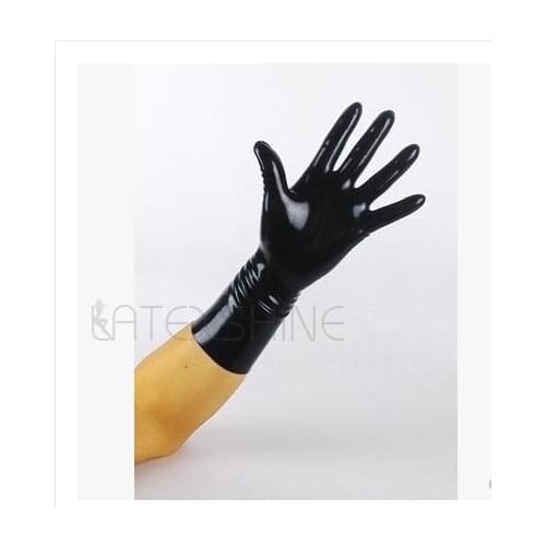 Sexy Red Black Sexy Latex Long Gloves for Women Men