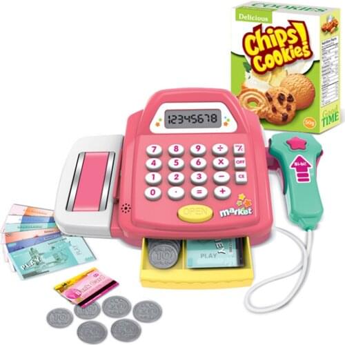 Funny Pretend & Play Cash Register Cashier Children Pre-school Educational Learning Skill Toy Set - Pink / Blue