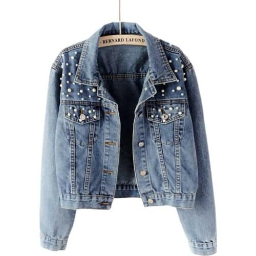 Denim Jacket Women New Autumn Women Jean Jackets 2021 Women Long Sleeve Coats Outwear Plus Size S-5XL WDC8502