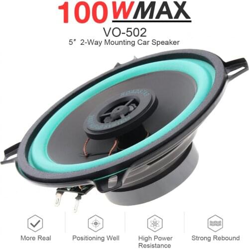 1pcs 5 Inch 100W 12V Car HiFi Coaxial Speaker Vehicle Door Auto Audio Music Stereo Full Range Frequency Speakers for Cars