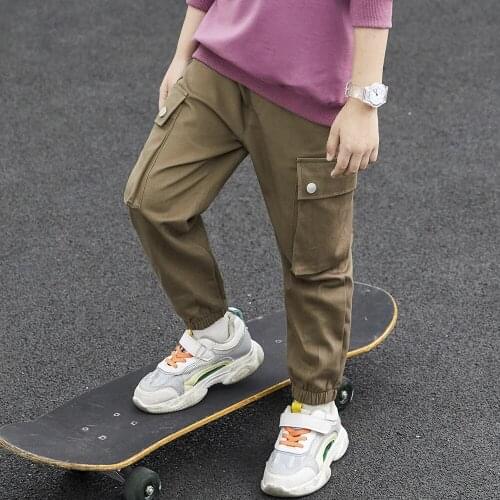 2021 Cool Spring Autumn Thin Casual Pants Boys Kids Trousers Children Clothing Teenagers School Cotton Formal Sport High Quality