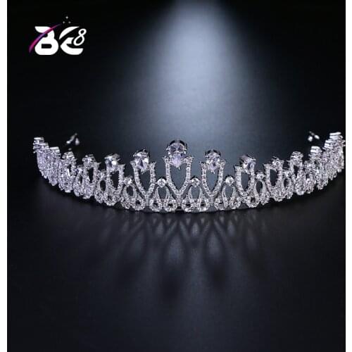 Be 8 Hot Fashion Cubic Zirconia Baroque Queen King Crown Beauty Bridal Headdress Accessories Party Show Pageant Couronne H127