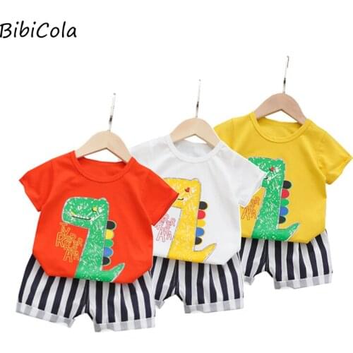 Bebes Outfits Infant Newborn Clothing Baby Summer Clothing Set Dinosaur Style Cotton T-shirt+shorts 2pcs