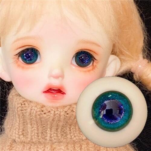 BJD doll eyes suitable for 10mm12mm14mm16mm18mm Small Iris size blue simulation flash pupil glass doll accessories