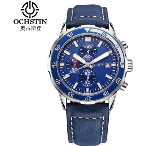 OCHSTIN Casual Sport Watches for Men Blue Top Brand Luxury Braided Strap Wrist Watch Man Clock Fashion Chronograph Wristwatch