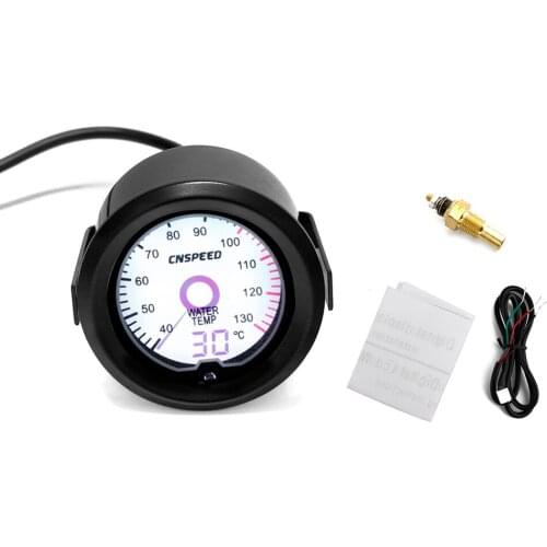 CNSPEED 2"52mm Auto Digital Virtual Pointer Water Temp gauge 40-130 celsius Led Light Car gauge car meter with sensor
