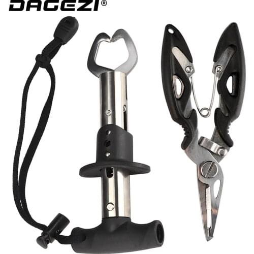 DAGEZI Fishing Plier Stainless Steel Fishing Grip Fishing Tool Set Fish Controller Multi-Functions Hook Remove Line Cut Pliers