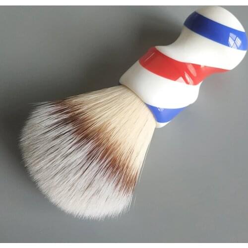 DS 24mm barber pole Synthetic hair knot shaving brush with resin handle