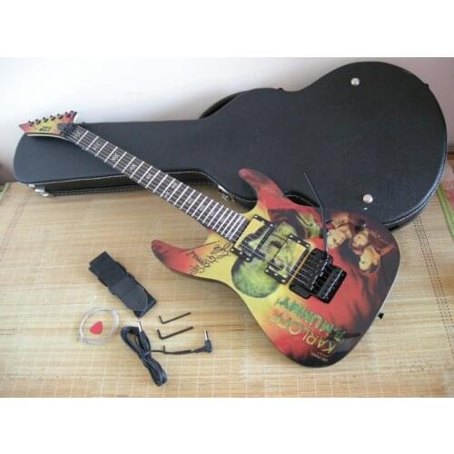 KIRK HAMMETT signature METALLIC team used KH-2 KARLOFF the MUMMY ELECTRIC GUITAR Mummy decal top electric guitar free shipping