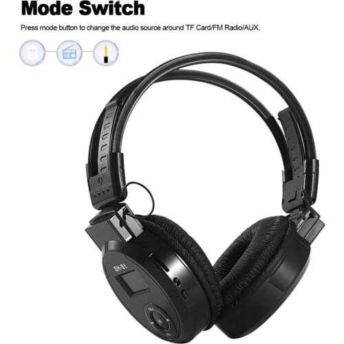 Gaming Headset FM Radio Stereo BT Wireless over Ear Headphones with microphone Memory Foam Earcups Earphones