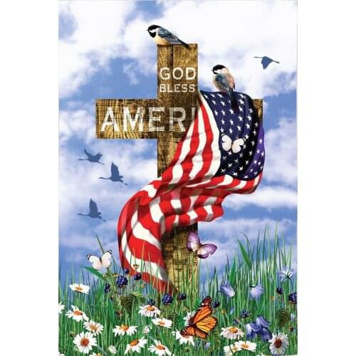 JMINE Div 5D GOD bless Christian Jesus American Flag Butterfly Full Diamond Painting kits art Religious 3D paint by diamonds