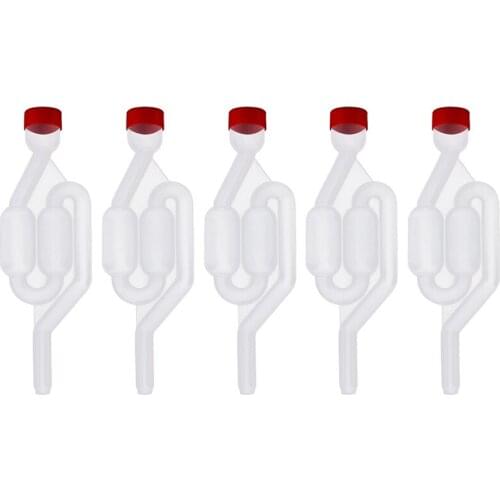Hot Wine Seal Exhaust Valve Straw Home Brew Wine Fermentation Airlock Sealed Plastic Air Lock Check Water Sealed Valves Eco Frie