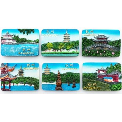 China 3D Hangzhou West Lake Tourist Souvenirs Refrigerator Magnetic Stickers Travel Gifts Magnetic Stickers Travel Gifts