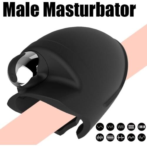 Men Penis Vibrator Exerciser Trainer Masturbator Penis Pump Dick Vibrating Rings Delay Trainer Sex Glans Stimulate Massager