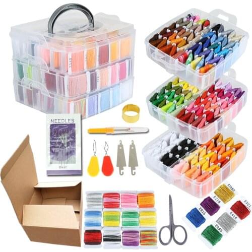 Embroidery Thread Floss Set 150 Colors Cross Stitch Floss Rainbow Color Sewing Threads DIY Sewing Accessories Kit Tool For Women