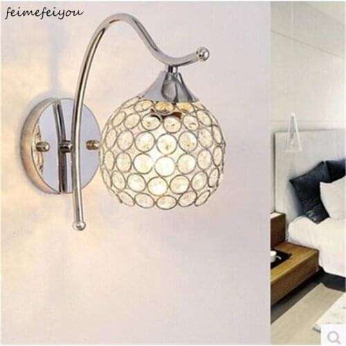 Wall Light Fixtures with Crystal Polished Chrome Finish,Bedside Light,Wall Sconce for Living Room Bedroom Hallway and Closed