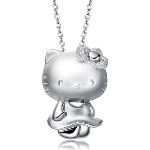 Fashion kitten pendant Korean version of Kitty cat necklace sandblasting necklace accessories Womens clavicle chain