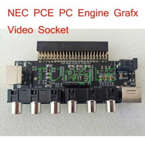 New NEC PCE PC Engine Video Socket AV RGBS Interface Socket Grafx TV AC RGBS Conveter for Retro Arcade Video Game Machine