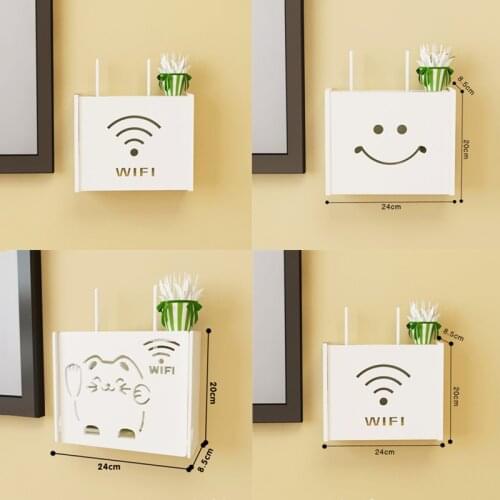 Wifi Router Shelf Storage Boxes Power Bracket Wall Hanging Box Diy Storage Organizer Home Decor Protection Furniture