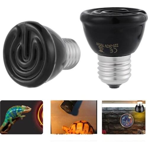 1PC Practical 110V 220V 20-100W E27 Ceramic Heat Bulb Infrared Emitter Brooder Lamp Reptile Pet Grow Outdoor Lighting