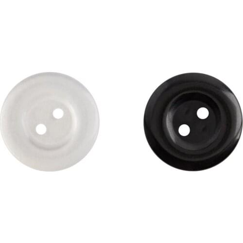 Ankanaturel Polygal Dimple Button 2 Holes Black White Nacreous White Buttons for Blouses Dresses Shirts