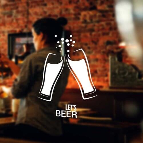 Beer Bar Sticker Lets Beer Smooth Vintage Shop Decor Sign Retro Bar Pub Poster Decal Vivyl