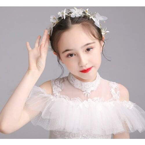 Forest Style Bridal Tiaras Headbands Wedding Butterfly Kids Hair Bands Girls Headpiece Fairy Flower Headdress