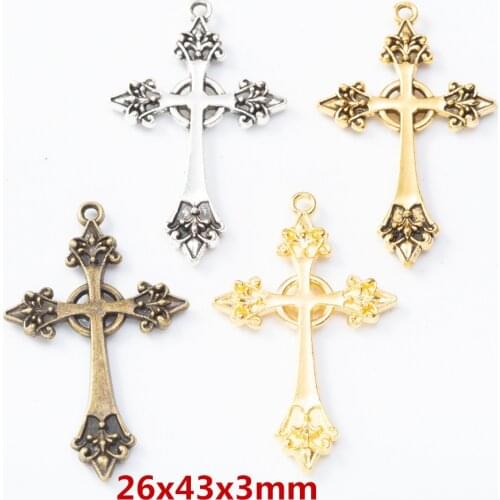 10 pcs Vintage cross zinc alloy charms pendant DIY Bracelet Necklace metal jewelry accessories Making 8223
