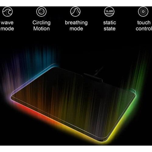Vococal USB Wired LED RGB Colorful Lighting Gaming Mousepad Mouse Pad Non-Slip Laptop Computer Big Mice Mat 200 x 260mm hot sale