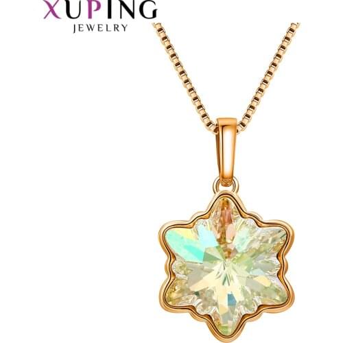 Xuping Jewelry Snowflake Shape Colorful Crystals Pendant for Women Family Party Temperament Gifts 30363