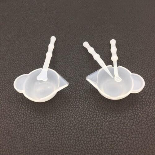 1Set Silicone Tools for UV Resin Epoxy Molding Silicone Dispensing Cup Stirring Bars with Card Slot Dispensing Cups Diy Crafts