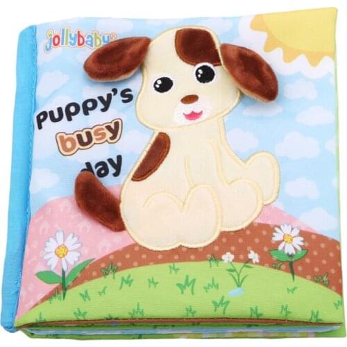 1 Piece Baby Toys Infant Baby Rattles Early Development Animal Print Cloth Books Colorful Educational Unfolding Activity Book