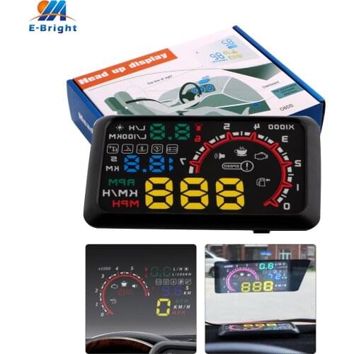 1X 5.5Inch Vehicle Head Up Display HUD Safety Alarm System Offroad Drive Warning Car OBD Reading Instrument Light Projection 12V