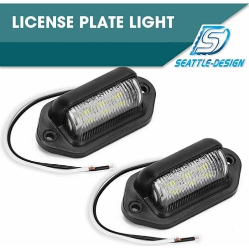 2PCS Universal LED Car License Plate Light Waterproof Super Bright Tag Interior Step Lamp For Truck SUV Car Boat Trailer 12V