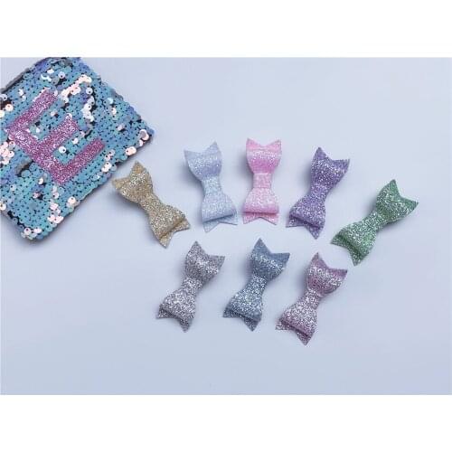 20pcs Glitter Hair Bow Hairpins Solid Bowtie Hair Clips Barrettes Fashion Boutique Hair Accessories for Girls Princess Headwear