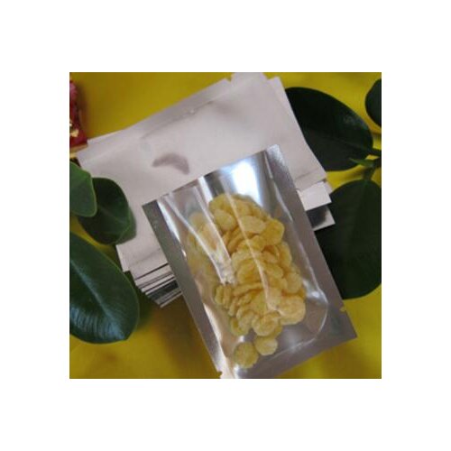 200pcs/ lot 5*7cm Open Top Silver Aluminium Foil Clear Plastic Pack Bag Vacuum Pouches Heat Seal Party Gift Bag