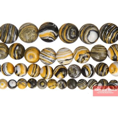 Free Shipping Synthetic Yellow Lace Malachite Beads 16" Pick Size 4 6 8 10 12mm For Bracelet Necklace Making YLMB01