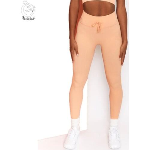 Yushuhua Seamless Yoga Leggings Women Fitness Trousers Elastic knitting Running Workout Leggings Ladies Gym Sport Tight Pants