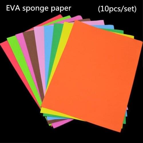 10 Pieces Colorful EVA Foam Paper Sponge Paper DIY Craft for Kids Fold Scrapbooking Cutting Paper Kindergarten Manual Materials